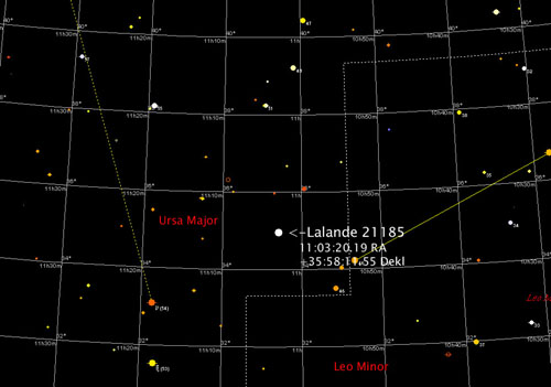 Aufsuchkarte Lalande 21185